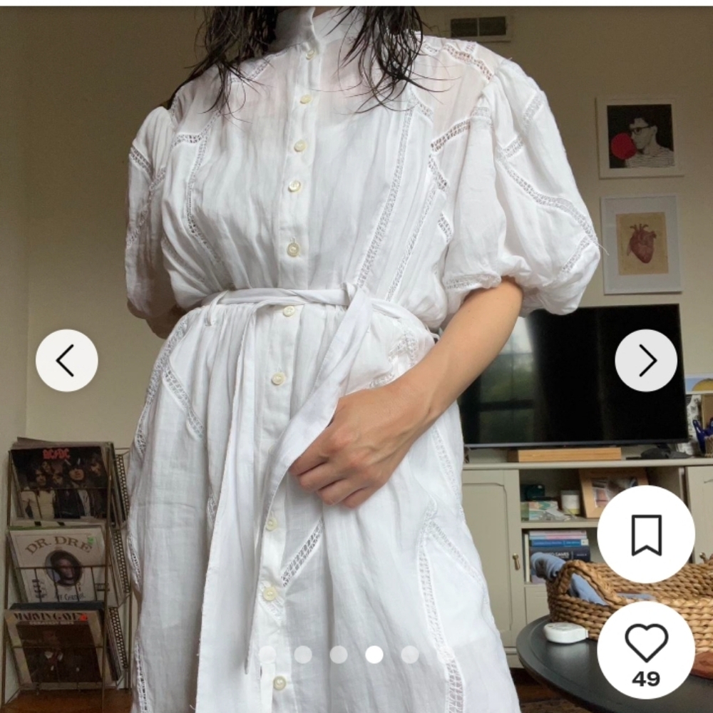 Frame Denim White Long Sleeve Dress